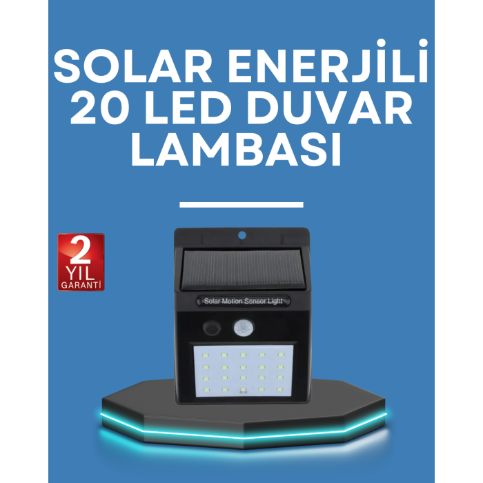 Hareket Algılamalı Solar LED Güvenlik Lambası
