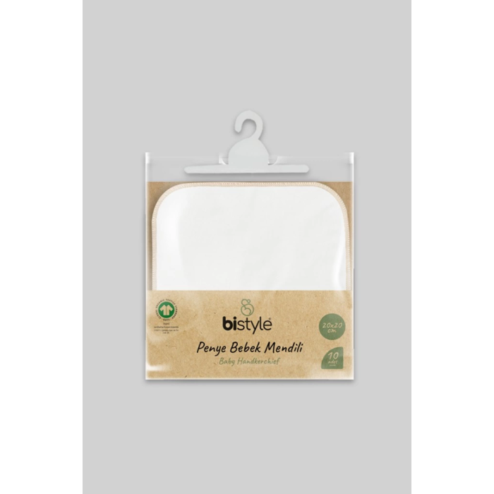 BFS   Bistyle Organik 20x20 10Lu Penye Mendil 90102 Ekru