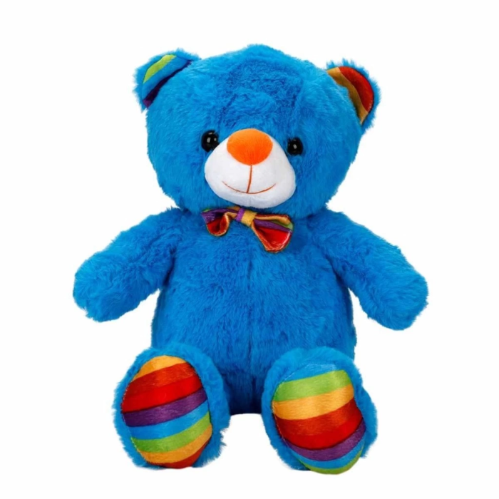 BFS   Oturan Kurdeleli Renkli Peluş Ayı 30 cm