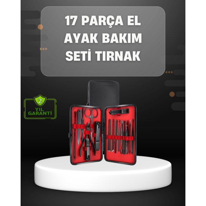 17 Parçalık Profesyonel Manikür Seti – Paslanmaz Çelik