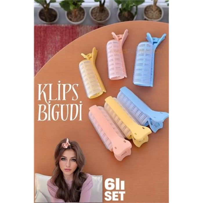 BFS Klipsli Saç Bigudisi Isısız Doğal Bukle Gece Bigudisi 3 cm 6 lı Set