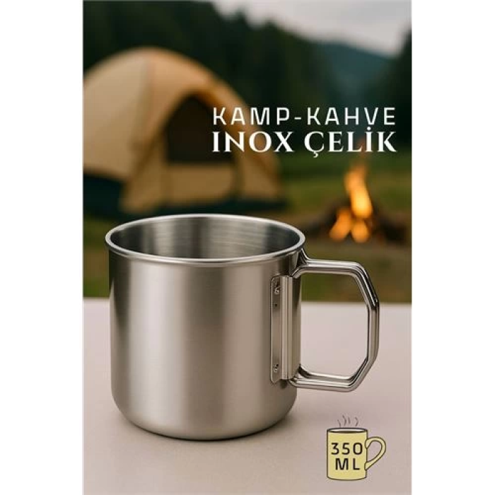 BFS  Inox Çelik Kamp Kupası - Inox Kamp Bardağı Profesyonel Inox Çelik 350 ml