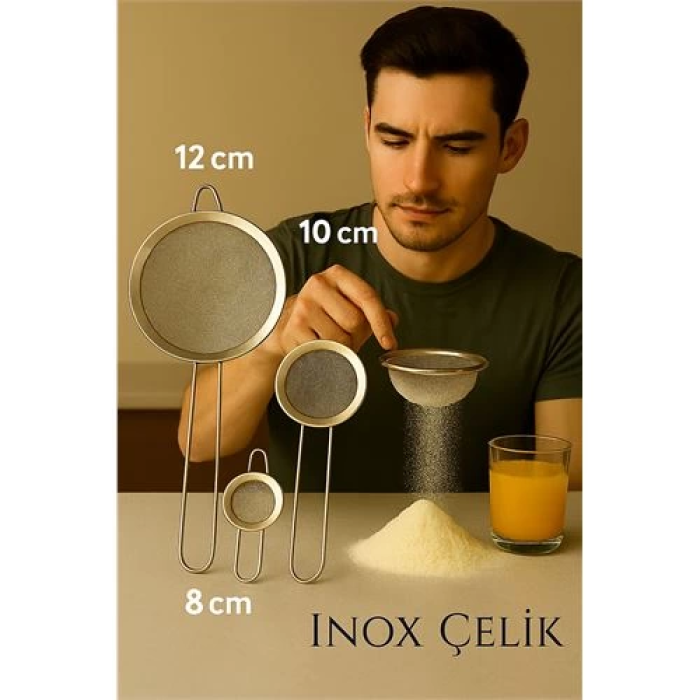 BFS  Inox Süzgeç Seti - 3 Boy Çok Amaçlı Süzgeç 304 Çelik Profesyoneller İçin