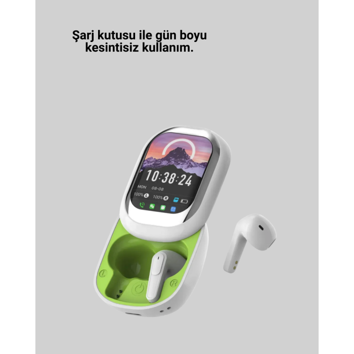 Şık Tasarımlı Siyah Beyaz Kablosuz Kulaklık Çoklu Dil Destekli