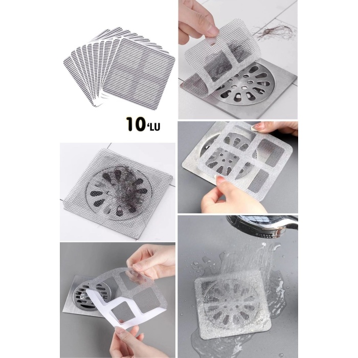 BUFFER® 10lu Banyo ve Mutfak Lavabo Koku Önleyici ve Haşere Böcek Önleyici Gider Filtresi