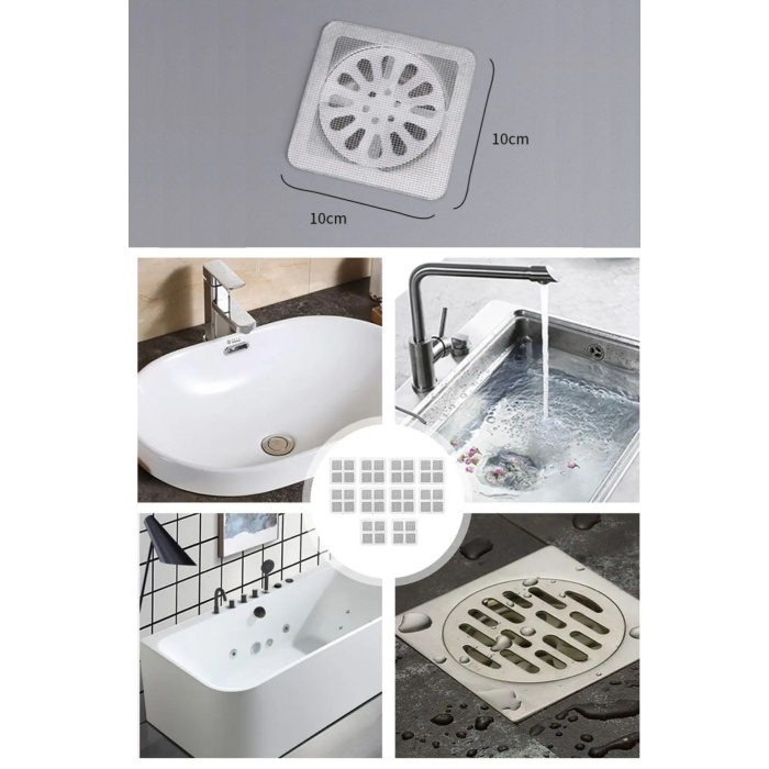 BUFFER® 10lu Banyo ve Mutfak Lavabo Koku Önleyici ve Haşere Böcek Önleyici Gider Filtresi