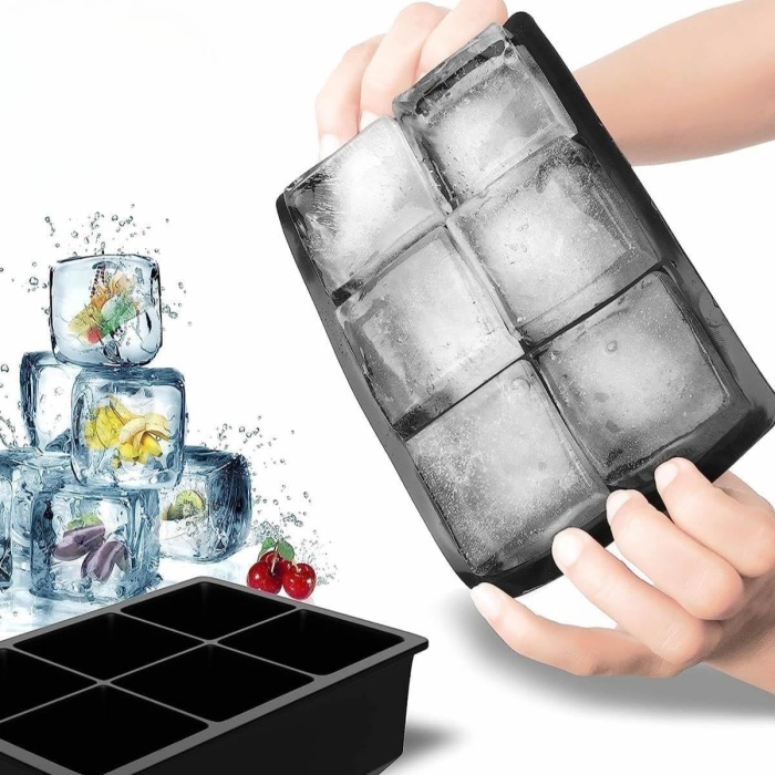 BUFFER® 6lı XL Küp Şeklinde Silikon Kolay Çıkabilen Buz Kalıbı