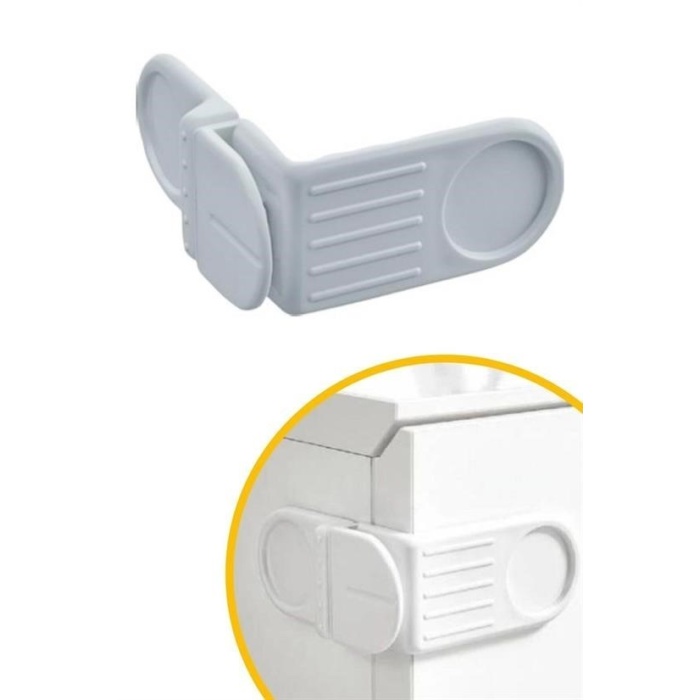 BUFFER® Bebek Çocuk Güvenlik Çekmece ve Dolap İçin Kendiliğinde Yapışkanlı Vidasız Köşe Kapak Kilidi