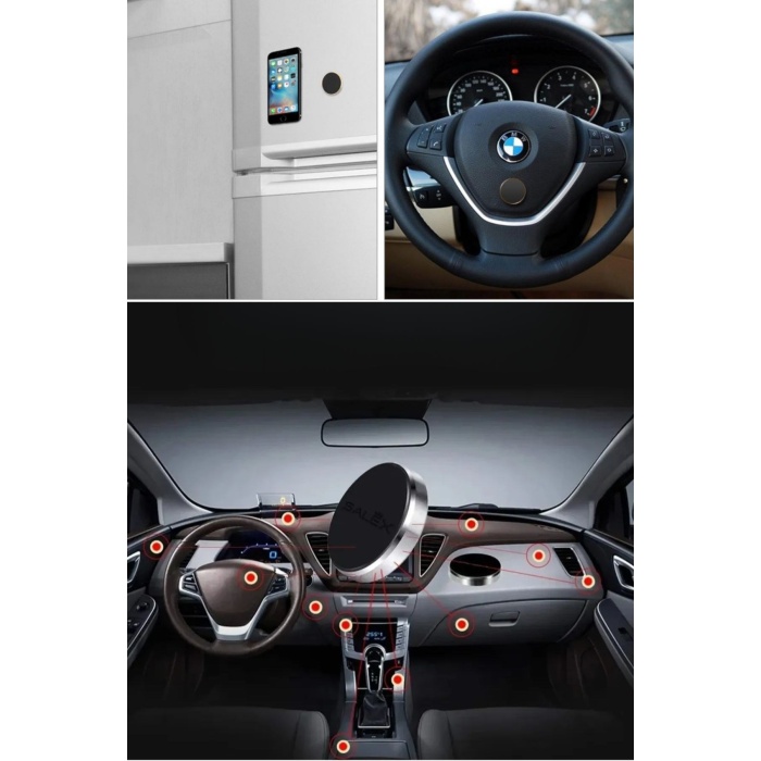BUFFER® Tüm Modellerle Uyumlu Manyetik Araç İçi Telefon Tutucu Çok Amaçlı Güçlü Mıknatıs Tutucu