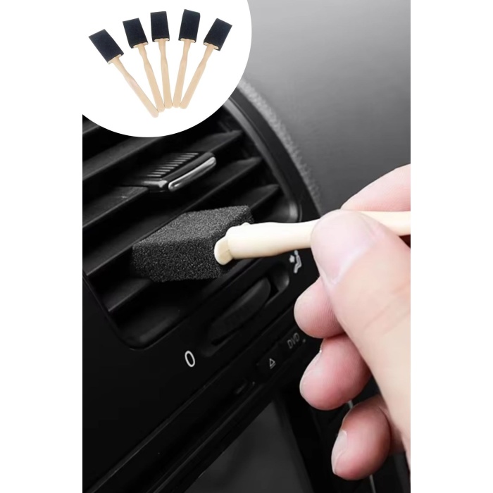 BUFFER® 5li Araba Havalandırma Temizleme Fırçaları Klima Çıkışları,Toz Alma&Otomobil İçi Detaylı Mini Temizlik Aparatları