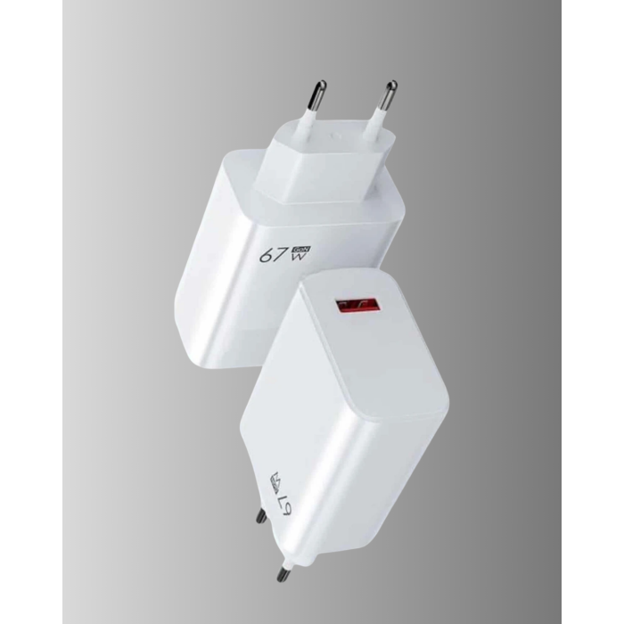 67W Süper Hızlı Şarj Adaptörü ve Kablo Seti – Güvenli, Kompakt ve Ergonomik Tasarım