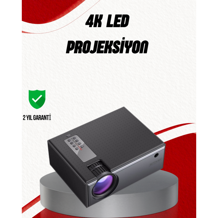 Ev Sineması İçin LED Projeksiyon Cihazı – Gündüz Görünür Parlaklık, Oyun Konsolu Uyumlu