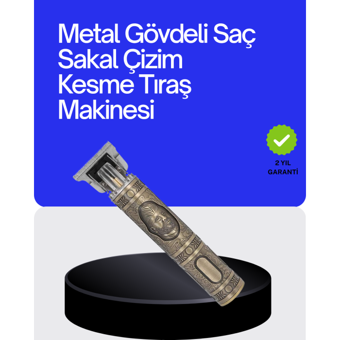 Kompakt Tasarımlı, Güçlü Motorlu Saç sakal Kesme Makinesi ve 4 Kılavuz Tarak