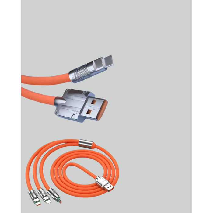 120W Şarj Destekli 3’ü 1 Arada Çoklu Şarj Kablosu – 1.2 Metre