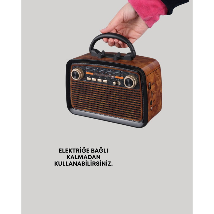 Bluetooth Bağlantılı Taşınabilir Hoparlör – FM/AM Radyo Özellikli, Şarj Edilebilir Batarya, 1 kg