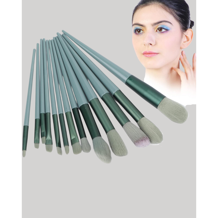 Taşınabilir Ergonomik Yapılı 13 Adet Fiber Kıllı Yüz ve Göz Makyaj Fırçası Seti