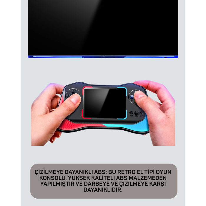 500 Oyunlu 3,5” Elde Taşınabilir Mini Oyun Konsolu – Şarjlı, TV Bağlantılı