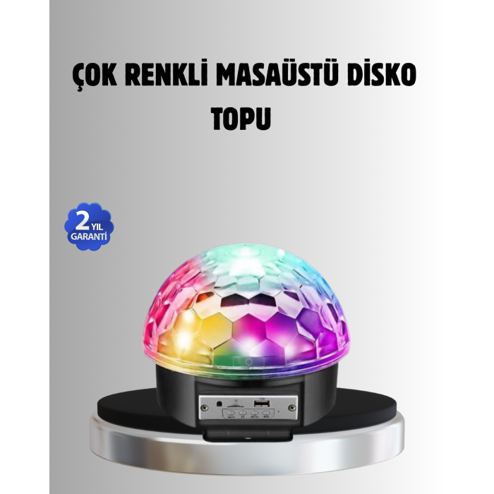 Bluetooth Kontrollü Masaüstü Disko Topu Işığı – Renkli LED Işık Gösterisi ve Uzaktan Kumanda