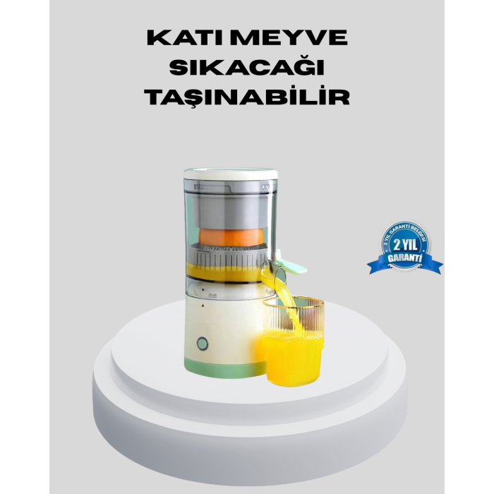 USB Şarjlı Mini Meyve Sıkacağı – Çift Bıçaklı, Güvenlik Kilitli