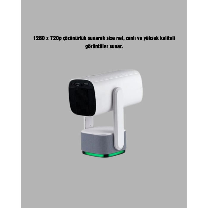 HD 720p Projeksiyon Cihazı – Geniş Ekran, 10.000 Saat Ampul Ömrü, Ev Sineması Deneyimi
