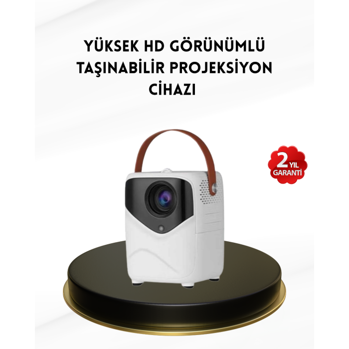 Mini Akıllı Projektör – 1080P Full HD, 64GB Depolama, 2GB RAM, Uzaktan Kumanda Destekli