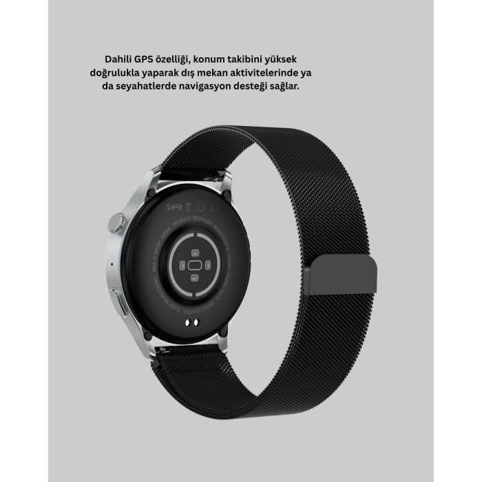 GPS’li Akıllı Saat 500 mAh Batarya Sesli Arama Bildirim Nabız Ölçer Spor Takipli