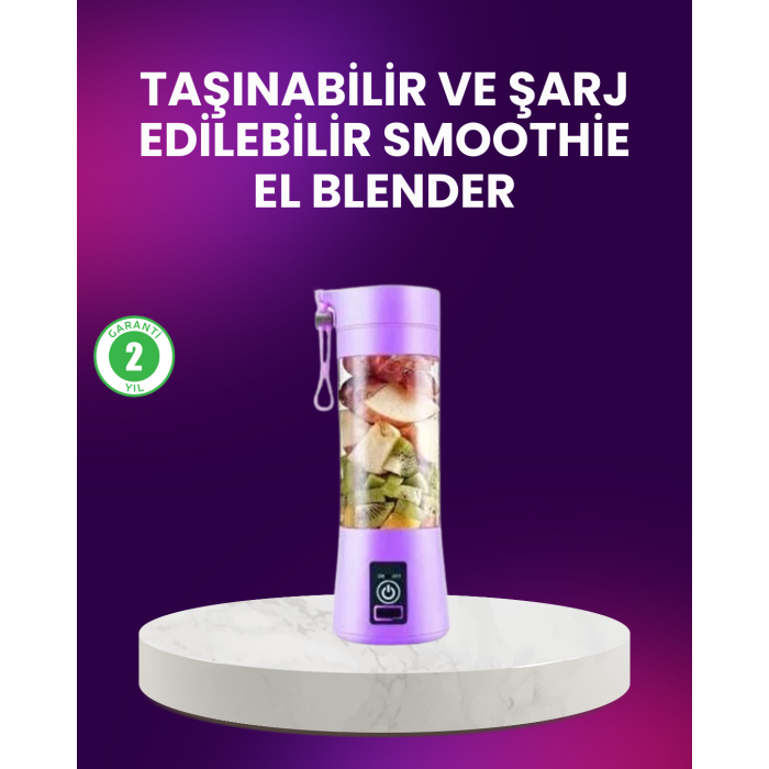 Taşınabilir Şişe Blender 380ml Şarjlı Spor Smoothie Shake Karıştırıcı