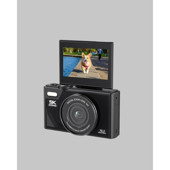 75MP 5K Video Destekli Dijital Kamera 18x Zoom Çok Eksenli Stabilizasyon