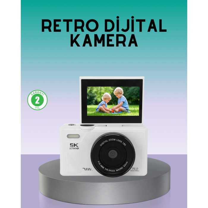 WiFi Bağlantılı 5K Ultra HD Dijital Kamera 75MP Otofokus