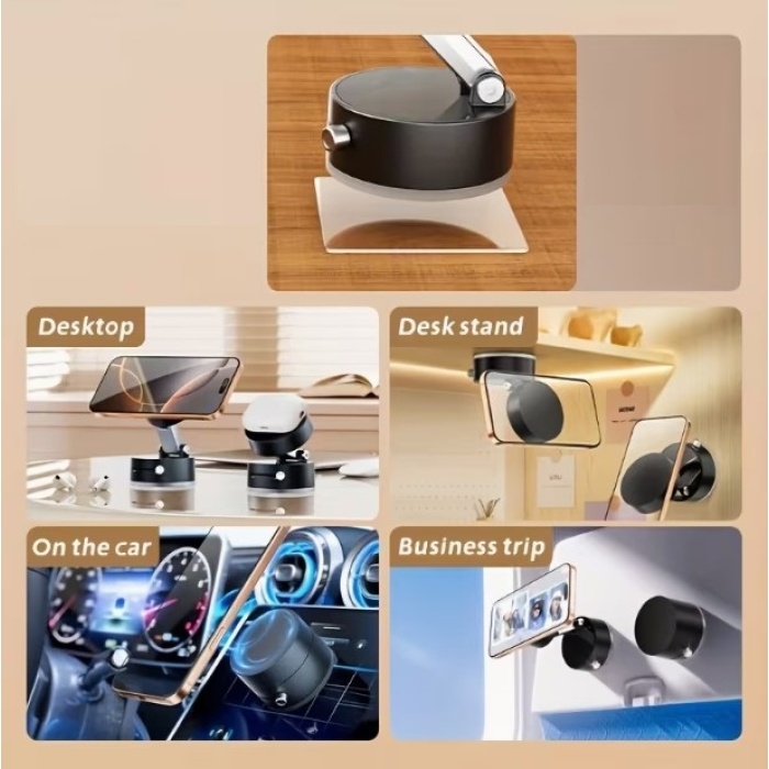 Mıknatıslı Katlanabilir Telefon Tutucu - Torpido ve Cam Uyumlu