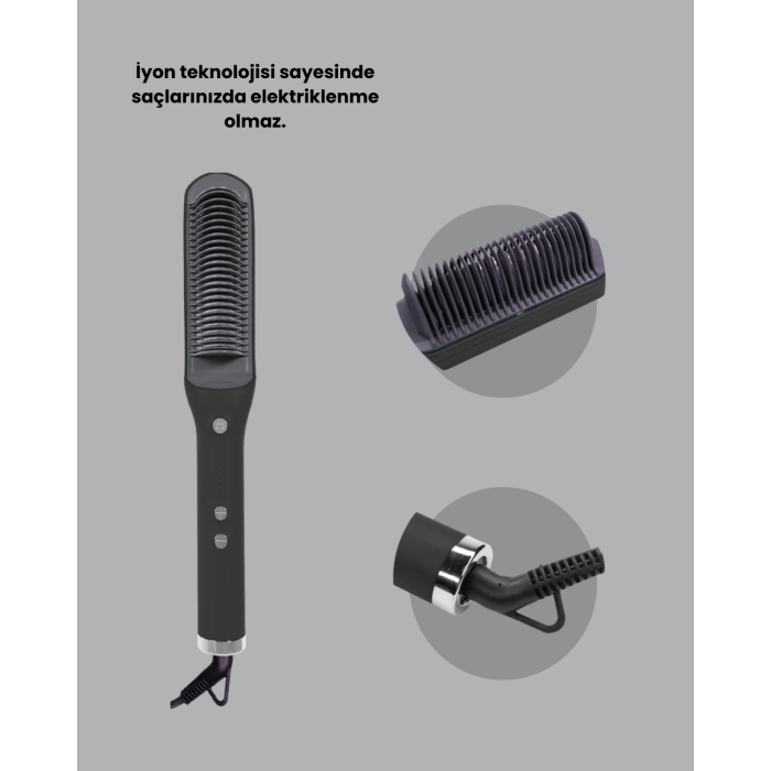 İyonlu Saç Düzleştirici Tarak Hızlı Isınma ve Ayarlanabilir Isı