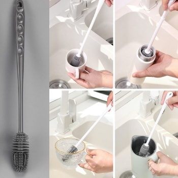 Silikon Uzun Saplı Kavanoz Yıkama Fırçası