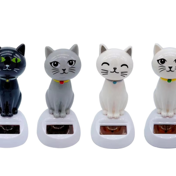 Güneş Enerjili Sallanan Kedi Figürü