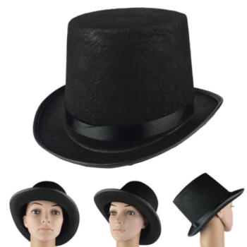 Yetişkin Boy Siyah Renk Keçe Sihirbaz Fötr Şapka