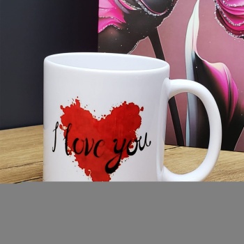 I Love You Tasarımlı Kupa Bardak