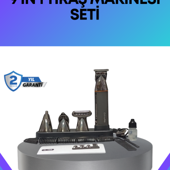 Çok Fonksiyonlu 9’u 1 Arada Tıraş Makinesi Şarjlı Saç Sakal Düzeltici