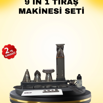 9’u 1 Arada Bakım Seti Güçlü Motorlu Saç Sakal Burun Kulak Trimmer