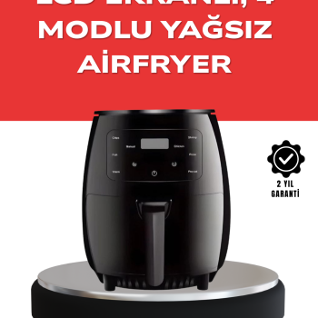 Büyük Boy 6 Litre Airfryer 2400W Sesli Uyarı LCD Ekran