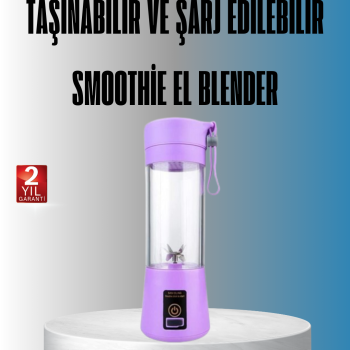 Şarjlı 380ml Portatif Smoothie Blender USB Mini Shake Yapıcı