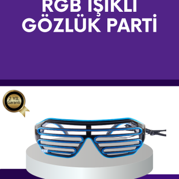 LED Işıklı Parti Gözlüğü Renkli Eğlence Aksesuarı