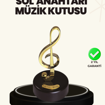 Dönen Sol Anahtarı Figürlü Müzik Kutusu Şık Hediyelik Dekor