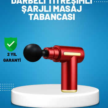 Titreşimli Masaj Tabancası 4 Başlıklı 6 Hız Ayarlı Kas Rahatlatıcı
