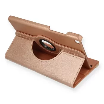 Newface Samsung Galaxy Tab A9 Plus Kılıf 360 Tablet Deri Kılıf - Rose Gold