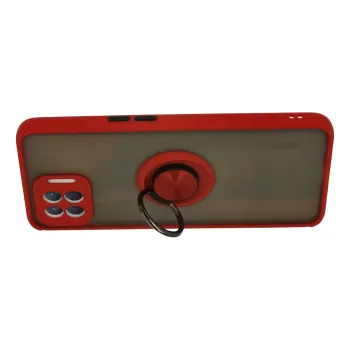 Newface Oppo Reno 4 Lite Kılıf Montreal Yüzüklü Silikon Kapak - Kırmızı