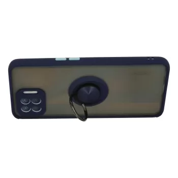 Newface Oppo Reno 4 Lite Kılıf Montreal Yüzüklü Silikon Kapak - Lacivert