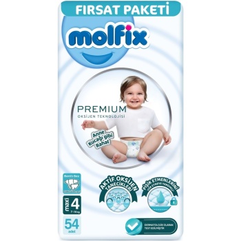 Premium Bebek Bezi Fırsat Paketi 4 Beden 7-14 Kg 54 Adet