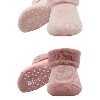 2Li Çemberli Kaymaz Havlu Soket Çorap 10503 Pudra Pembe