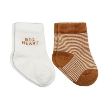 2Li Big Heart Penye Soket Çorap 10117 Hardal