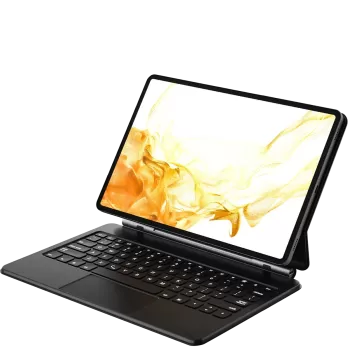 Newface Samsung Galaxy T737 Tab S7 FE 12.4 Kılıf Eternal Ledli Klavyeli Tablet Kılıfı - Siyah