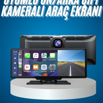 4K Ultra Araç İçi Ön ve Arka Kameralı Ekran HD 2 Kameralı Torpido Üstü Araç Multimedya